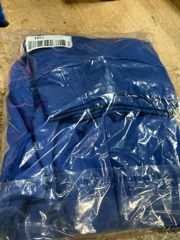 Photo 1 of **Top Only** COZYPOIN Womens Fleece 2 Piece Outfits Sweatsuit Crop Top and Pants Hoodie Tracksuit Set(Blue-XL)