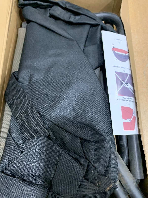 Photo 1 of ***EXTREMELY DIRTY/ UNTESTED/ UNKNOWN MISSING ASSEMBLY PIECES*** Libbipaw Windproof Elevated Dog Bed with Canopy & Stakes, 3-Sided 90% UV Block, Chew-Proof Teslin Mesh Mat for Large Dogs up to 150lbs(Grey X-Large)