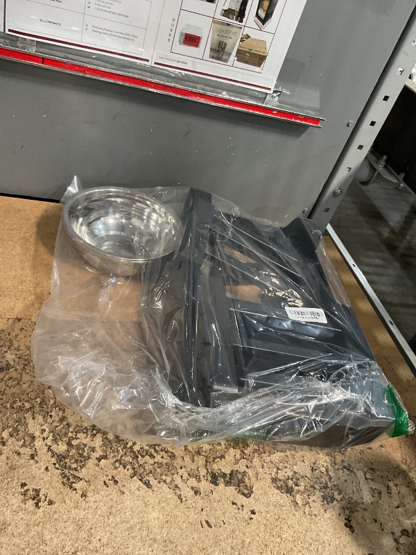 Photo 1 of **CRACK IN BETWEEN FEEDING BOWLS** COMESOON Elevated Dog Bowls, 4 Height Adjustable Raised Bowl Stand with 2 Thick 50oz Stainless Steel Food Bowls Non-Slip Feeder Adjusts to 3.7'', 9.2'', 10.75'', 12.36'' Black, (DB-W01)