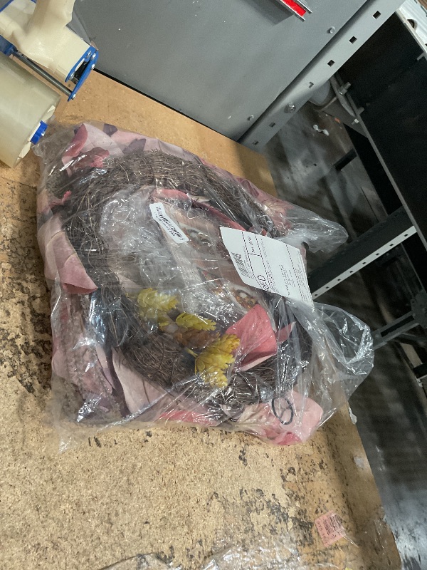 Photo 1 of **PICTURE FOR REFERENCE**20 Inch Fall Wreaths for Front Door - Half-Circle Autumn Wreath, Porch Wall Window Home Decor - Thanksgiving Farmhouse Style