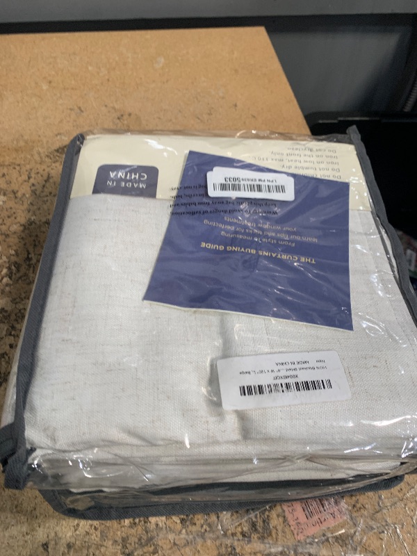 Photo 1 of 100% Blackout Shield Linen Blackout Curtains for Bedroom 120 Inches Long, Back Tab/Rod Pocket Living Room Drapes, Thermal Insulated Blackout Curtains 2 Panels Set, 50" W x 120" L, Beige