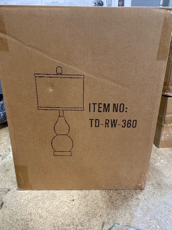 Photo 1 of **NEEDS ASSEMBLY NOT ASSEMBLED** Rinweey Double Gourd Ceramic Table Lamps Set of 2, Modern Navy Blue Bedside Lamps for Night Stand, Contemporary Nightstand Lamps for Bedroom Living Room (Bulb Included)