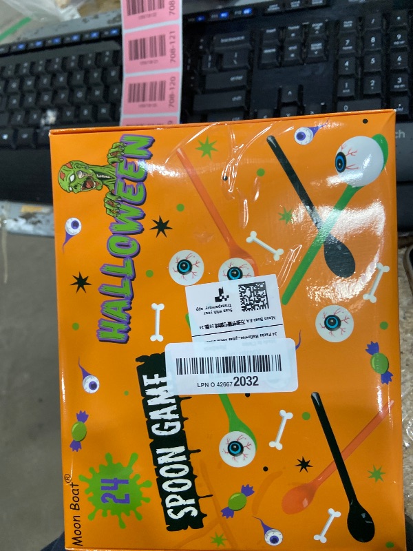 Photo 1 of 24 Packs Halloween Game Eyeball Spoon Relay Race Toy Set- Indoor Outdoor Party Supplies Decorations