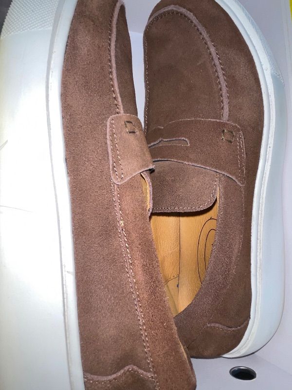 Photo 1 of ***(USED)***Journey West Suede Slip-on Penny Loafers Sneakers Shoes for Men Coffee US 10
