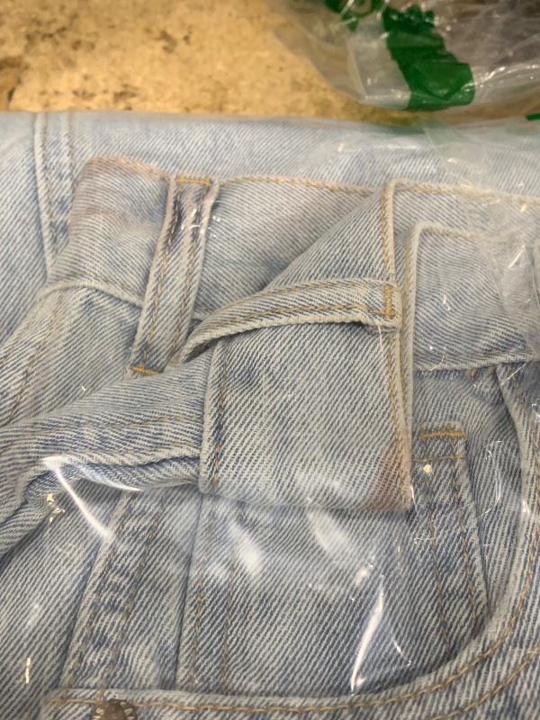 Photo 1 of **SMALL STAINING ON Waistband***

slimy Women's Jeans High Waisted Mid Rise Baggy Loose Fit Ankle Barrel Leg Y2K Boyfriend Horseshoe Cropped Wide Leg Jeans for Women Trendy 2025 Denim Capri Pants Women Light Blue Size 10