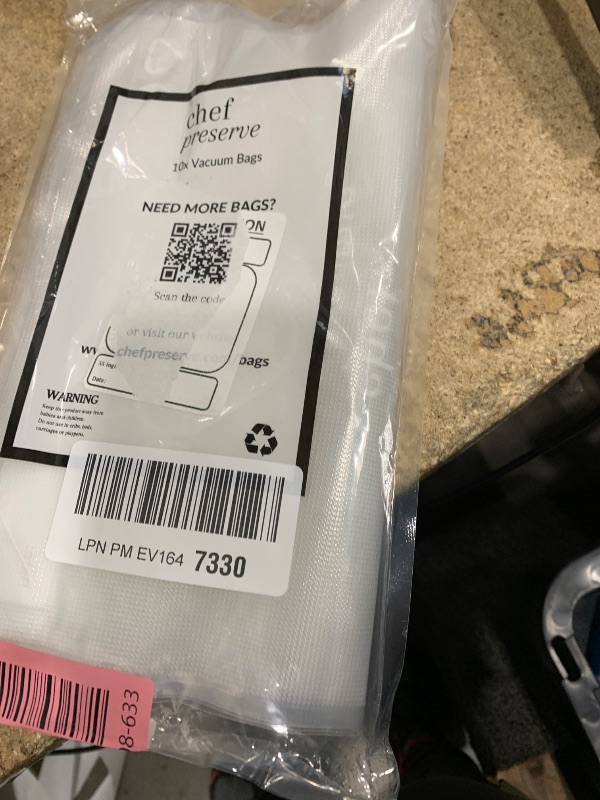 Photo 1 of **MISSING VAC SEAL/ BAGS ONLY** Chef Preserve Compact Vacuum Sealer for Food (Vacuum Sealer Machine + 30 Reusable Vacuum Bags) Powerful Handheld Vacuum Sealer Machine, Seal Meal Saver, Portable Food Sealer
