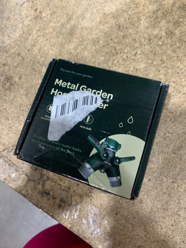 Photo 1 of 2WAYZ Hose Splitter 2 Way Heavy Duty Outdoor Faucet and Garden Connector - Water Spigot Splitter - Durable All-Metal Y Adapter with Shut-Off Valve - 4 x 4 x 1.5 Inches