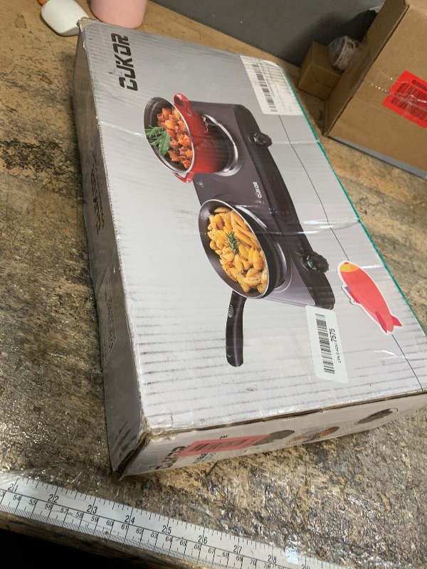 Photo 1 of **FOR PARTS ONLY/NON-FUNCTIONAL*** CUKOR Double Cast Iron 2 Burner, 1800W Countertop Burner, Dual Electric Stove Burners, Portable Double Burner for Cooking