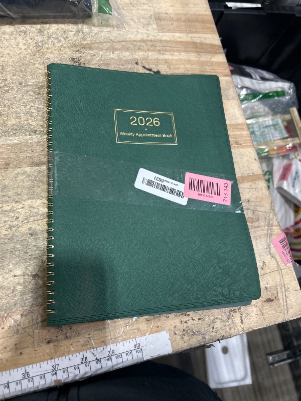 Photo 1 of 2026 Appointment Book - Daily Hourly Planner 2026, Jan 2026 - Dec 2026, 9"x 11", 2026 Planner Weekly and Monthly, Appointment Book/Planner 2026, 15-Minute Interval, Flexible Cover - Dark green