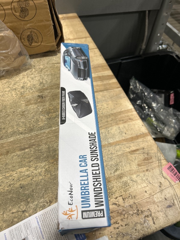 Photo 1 of [2025 Upgraded] Econour Premium Windshield Umbrella Sun Shade | Foldable Car Window Shade for Front Windshield | Sun Blocker Visor Extender | Heat Protection for Sedans, SUVs, Trucks | Medium 57"x33"