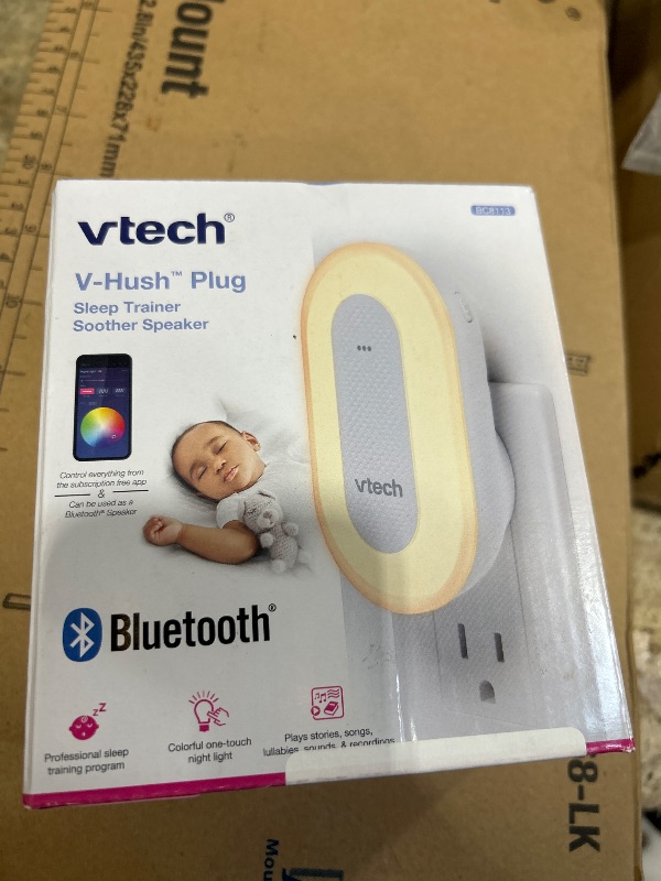 Photo 1 of ***POSSIBLY FOR PARTS HAS ISSUES CONNECTING*** VTech BC8113 V-Hush Plug Sleep Training Soother with 40 Stories/Songs/Sounds & Record Your own Voice. Bluetooth Speaker, 250+ Multi-Color Night Light, No Batteries & No Cords Required