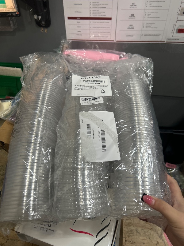 Photo 1 of [100 Sets-16 oz.] Plastic Cups With Dome Straw Slot Lids PET Crystal Clear Disposable Togo Cup BPA Free For Party Ice Cold Drinks Coffee Tea Parfait Dessert Smoothie Bubble Boba Fruit Milkshake Slush