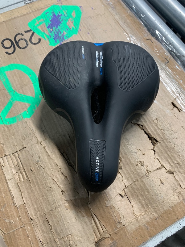 Photo 1 of ***(MISSING CLAMP)***Gincleey Comfort Bike Seat for Women Men,Wide Bicycle Saddle Replacement Memory Foam Padded Soft Bike Cushion with Dual Shock Absorbing Universal Fit for Indoor/Outdoor Bikes with Reflect