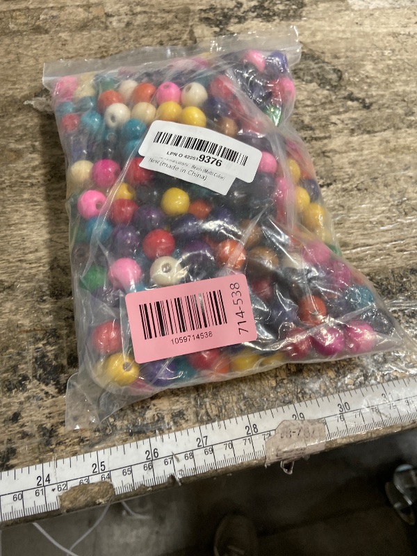 Photo 1 of [400PCS] Colorful Wooden Beads, 16mm Large Round Paint Natural Wood Beads Loose Beads Wooden Spacer Beads Bulk for DIY Crafts Home Party Festival Decoration