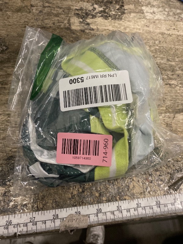 Photo 1 of **CROPPED**OYOANGLE Men's Number Graphic Print Jersey Shirts Color Block V Neck Short Sleeve Oversized Tee Shirt Green Large