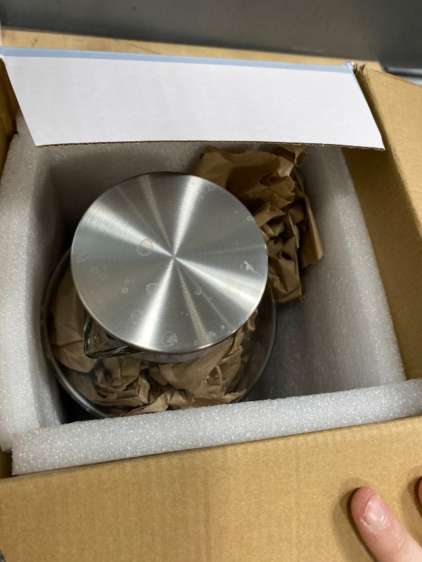 Photo 1 of 1 Gallon thickened Glass Pitcher with Lid and Spout, Borosilicate Glass Carafe for Hot/Cold Drink, Water Pitchers for Fridge, Extra Large Jug with Handle for Iced Tea, Coffee,Juice,Homemade Beverage