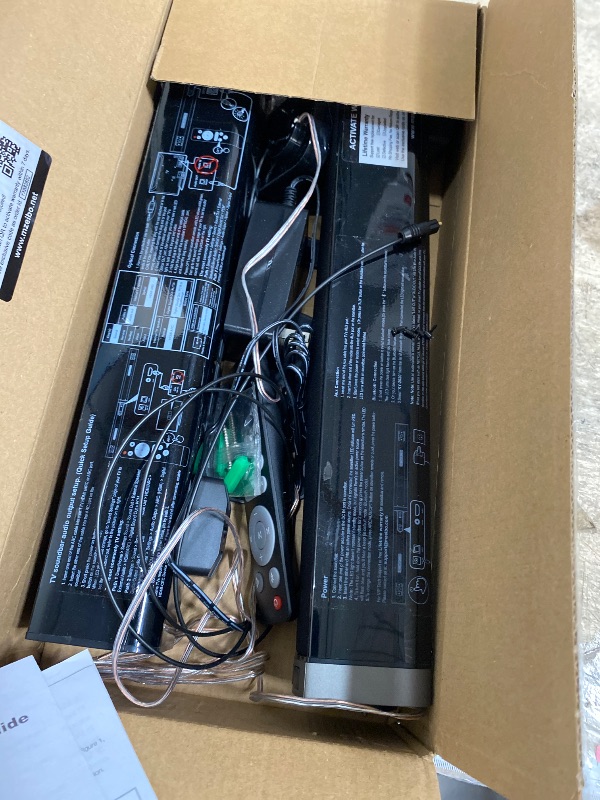 Photo 1 of (For parts, unfucntional) MZEIBO Sound Bar for Smart TV?80W Detachable Bluetooth Soundbar with Powerful Bass, 2-in-1 Home Theater Audio System, ARC/Optical/AUX Connectivity for TV/PC/Laptop/Game Console