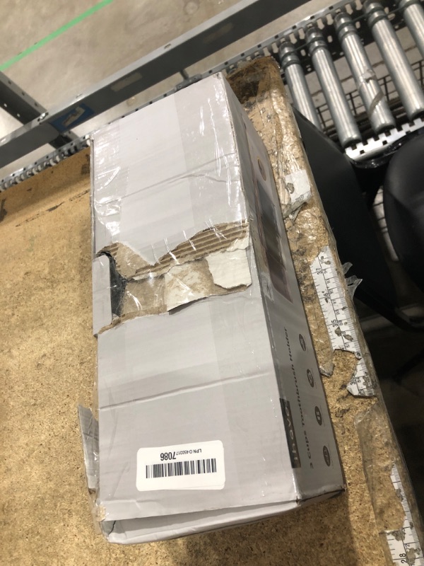 Photo 1 of ***MISSING WALL ADHESIVE*** iHave Toothbrush Holders Bathroom Accessories with Toothpaste Dispenser, 3 Cups Toothbrush Holder Wall Mounted Bathroom Decor