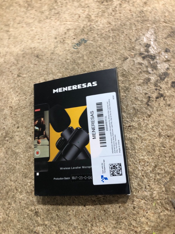 Photo 1 of ***MAIN RECEIVR NON-FUNCTIONAL / MICS UNTETSED*** MENERESAS Wireless Lapel Microphone for iPhone, Dual Noise Reduction Lavalier Mics, Lightning Connector