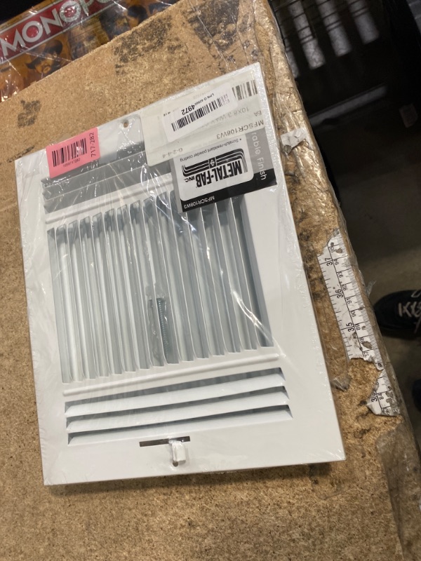 Photo 1 of 12"w X 6"h 3-Way AIR Supply Grille - Vent Cover & Diffuser - Flat Stamped Face - White [Outer Dimensions: 13.75"w X 7.75"h]