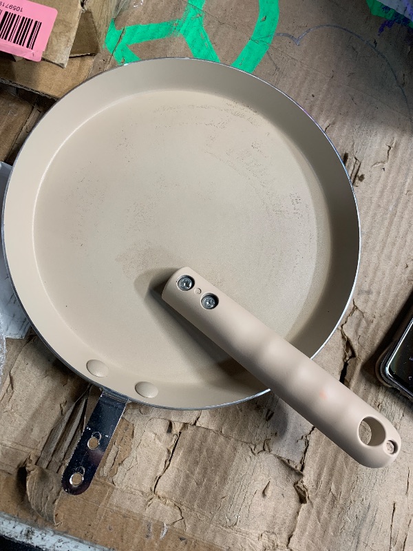 Photo 1 of ***(HEAVILY USED/ MINOR DAMAGE)***LECOOKING Crepe Pan, Dosa Pan, 8.7 inch Nonstick Crepe Pan, Dosa Tawa Tortilla Pan, Induction Compatible (Light Pink)