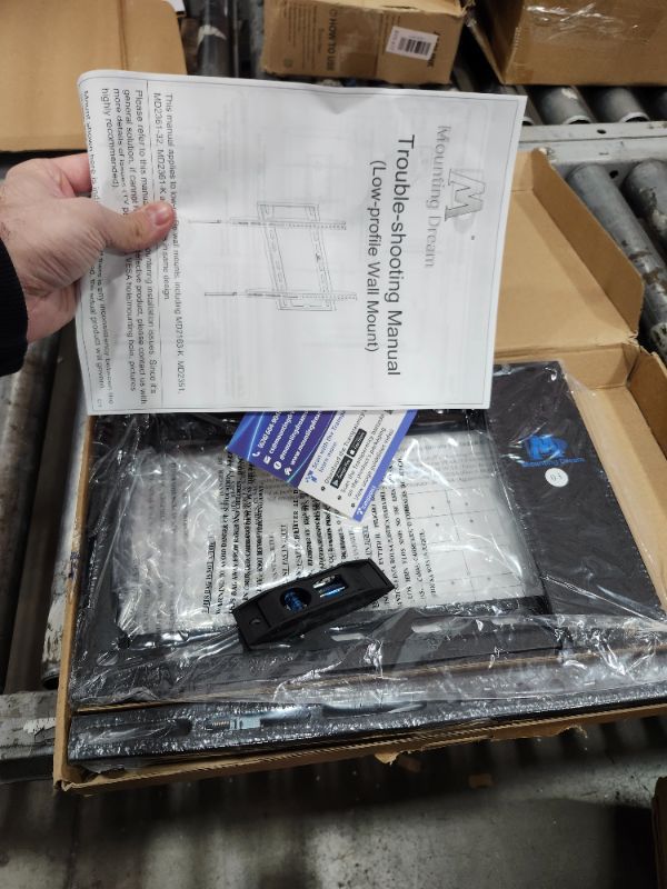Photo 1 of ***************MISSING THE HARDWARE************
Mounting Dream TV Mount Fixed for Most 42-84 Inch Flat Screen TVs, TV Wall Mount Bracket up to VESA 600 x 400mm and 132 lbs - Fits 16"/18"/24" Studs - Low Profile and Space Saving MD2163-K
