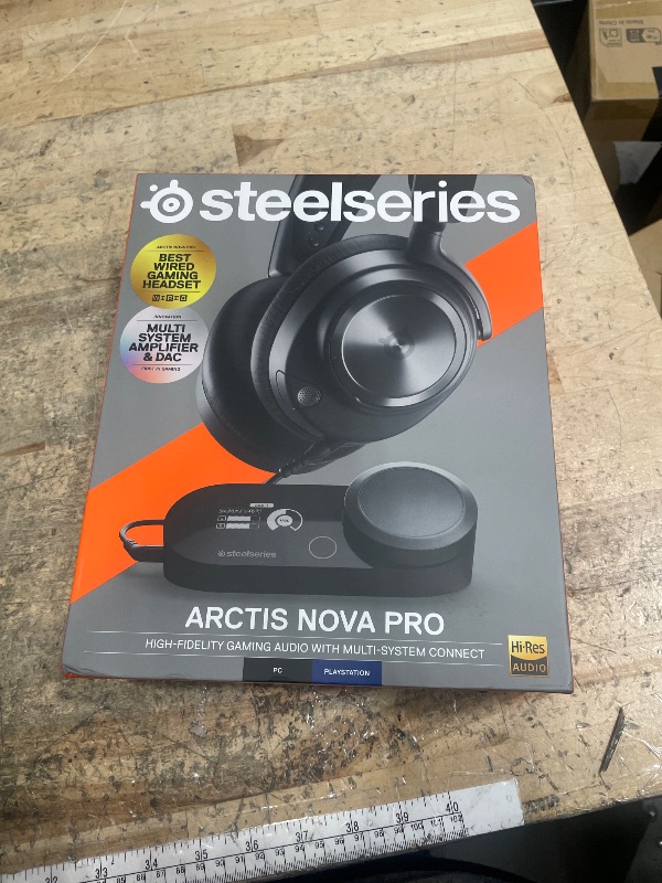 Photo 1 of ***(MISSING WIRE)***SteelSeries Arctis Nova ProMulti-System Gaming Headset - Premium Hi-Fi Drivers - Hi-Res Audio - 360° Spatial Audio - GameDAC Gen 2 - ESS Sabre Quad-DAC - Stealth Retractable Mic - PC, PS5, PS4, Switch