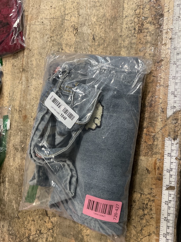 View 2 of ***STAINED*** kakarin choyx Fashion Kawaii High Waisted Straight Leg Jeans for Women Y2K Cute Printed Embroidered Patchwork Denim Pants S Blue