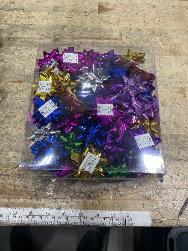 Photo 1 of 100Pcs Small Star Bows for Gift Wrapping and Presents,Multiple coClour Christmas Bows,Birthdays, Weddings or Other Holidays. (Style8)