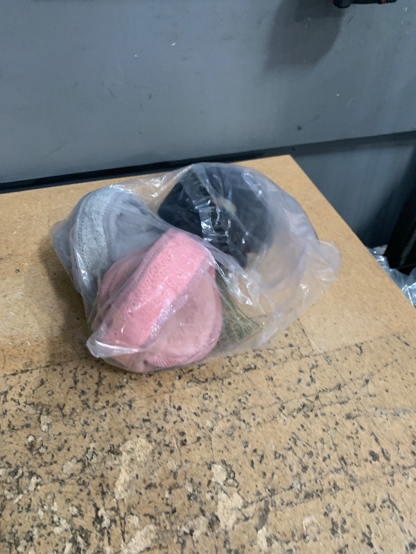 Photo 1 of *ONLY 3* Ficerd 4 Pieces Unisex Knit Earmuffs Furry Fleece Winter Ear Muffs Warm Foldable Ear Covers Soft Ear Warmer for Women Men (Black, Gray, Dark Gray and Pink)