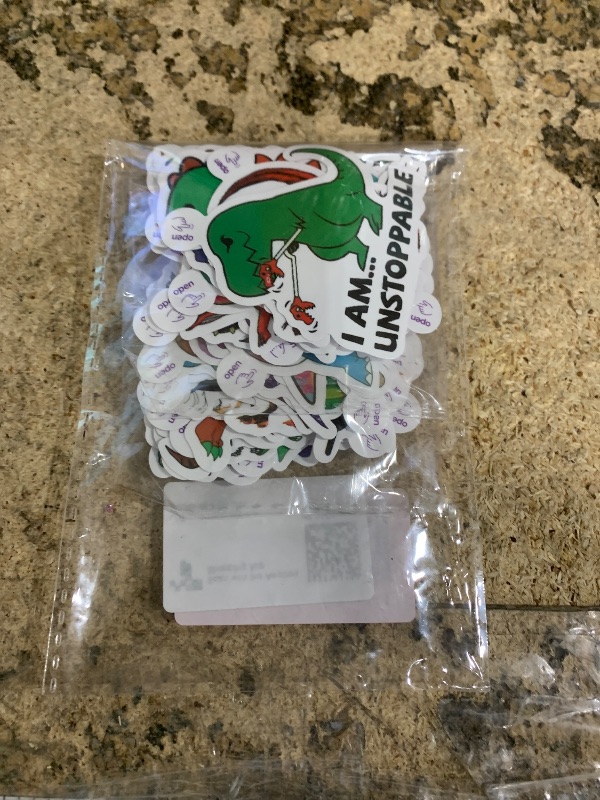 Photo 1 of 100PCS Dinosaur Stickers, Cute Waterproof Cartoon Stickers for Kids, Teaching Rewards, Dino Party Favourites, Stocking Stuffers for Kids Boys Girls Toddlers Teens