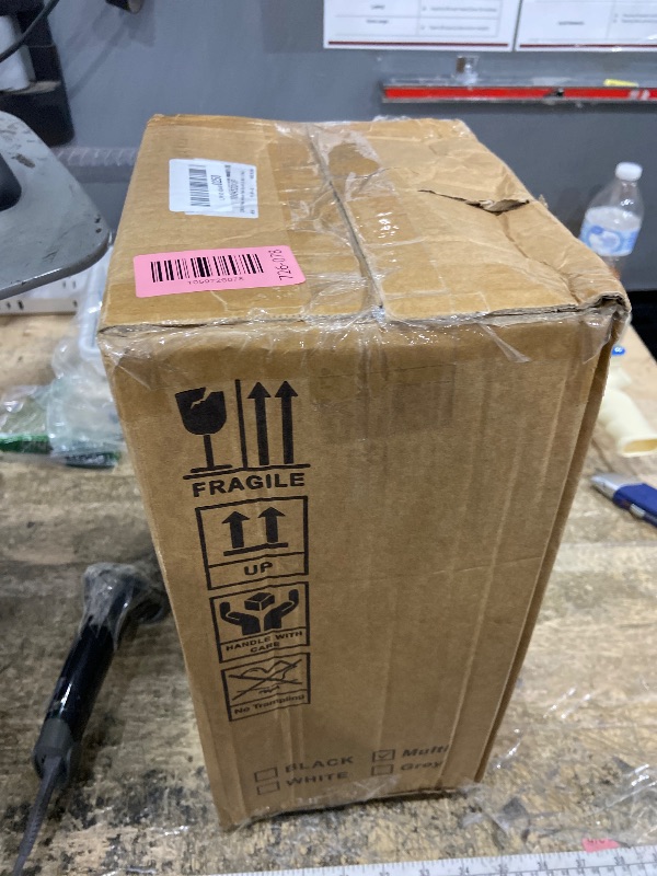 Photo 1 of ***1  TRASH CAN WHITE COLOR WITH 2 EXTRA LIDS/ 3RD LID WAS REMOVED DUE TO CRACK*** CEROELDA 3 Pack Bathroom Trash Can with Lid, 10L/2.6 Gal Small Garbage Can with Press Top Lid, Slim Plastic Waste Basket for Toilet, Office, Bedroom (Muti 1, 3 Pack)