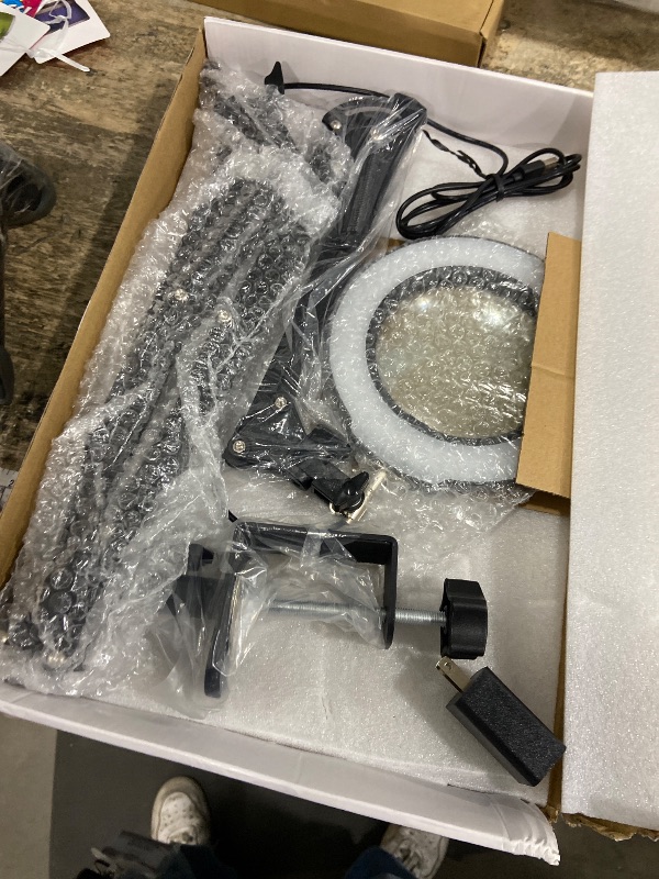 Photo 1 of 10X Magnifying Glass with Light and Clamp, Ultra Long 3 Section Swing Arm LED Desk Lamp, 5 Color Modes Stepless Dimmable, Hands Free Lighted Magnifier with Stand for Repair Reading Crafting Close Work