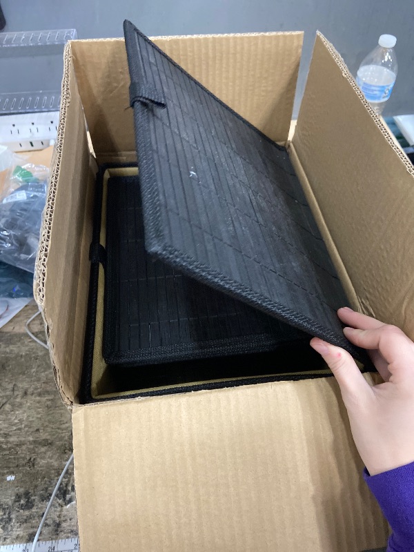 Photo 1 of **MISSING A BOX*** Storagether Wicker Basket With Lid Bamboo Storage Box for Shelf Bamboo Decor Storage Boxes With Lids-Rectangle Decorative Basket With Lid Organizer for Bedroom,Living Room (Set of 4,black)