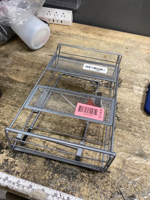 Photo 1 of ***MISSING THE HANGING HOOK*** Simple Houseware Over Cabinet Door Organizer, 12.5"Wx3.75"Dx18"H, Mesh Silver