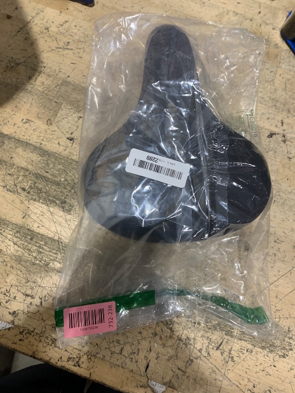 Photo 1 of **HAS A TEAR ON SEAT *** Bicycle Seat, Wide Bike Seat for Men Women, Comfort Wide Bike Saddle Replacement Memory Foam Padded Soft Bike Seat Cushion Compatible with Peloton, Mountain, City Bikes, Indoor Exercise Bikes (Gray-L)