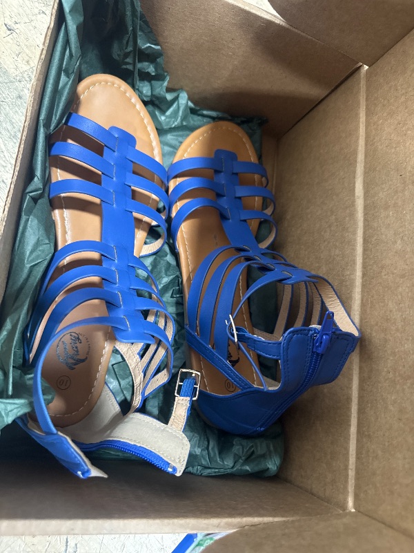 Photo 1 of  Size 10** Trary Women's Sandal, Comfortable Gladiator Sandals Ankle Strap Flats Sandalias Para Mujer Beach Sandals Wide Width Open Toe Cross Strappy Sandals for Women Dressy Summer