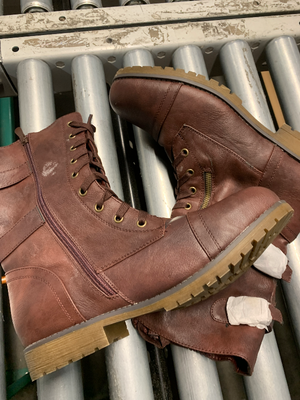 Photo 1 of (used)(please see all images) DREAM PAIRS Women's Winter Combat Boots, Comfortable Warm Faux Fur Lined Outdoor Lace-Up Mid Calf