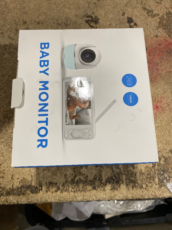 Photo 1 of **PARTS ONLY** Buradin 1080P 5'' Baby Monitor with 32 Hours 5000mAh Battery, Pan Tilt 4X Zoom Video Baby Monitor with Camera and Audio, Night Vision, VOX, 2-Way Talk, 8 Lullabies,1200ft Range No WiFi