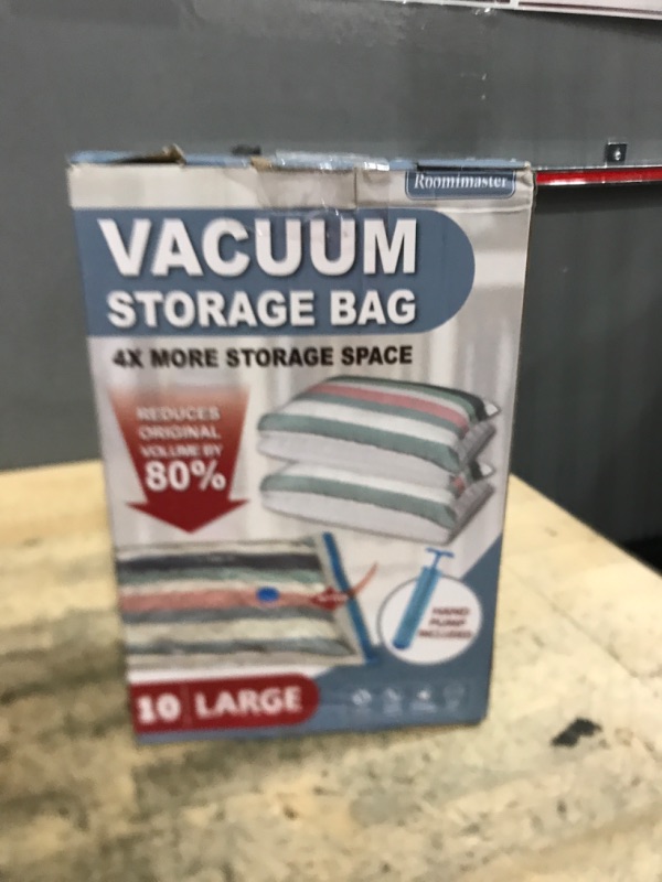 Photo 1 of 10 Large Vacuum Storage Bags with Hand Pump, Large Vacuum Seal Bags for Clothing, Space Saver Bags for Travel Lugggage, Blankets, Comforters