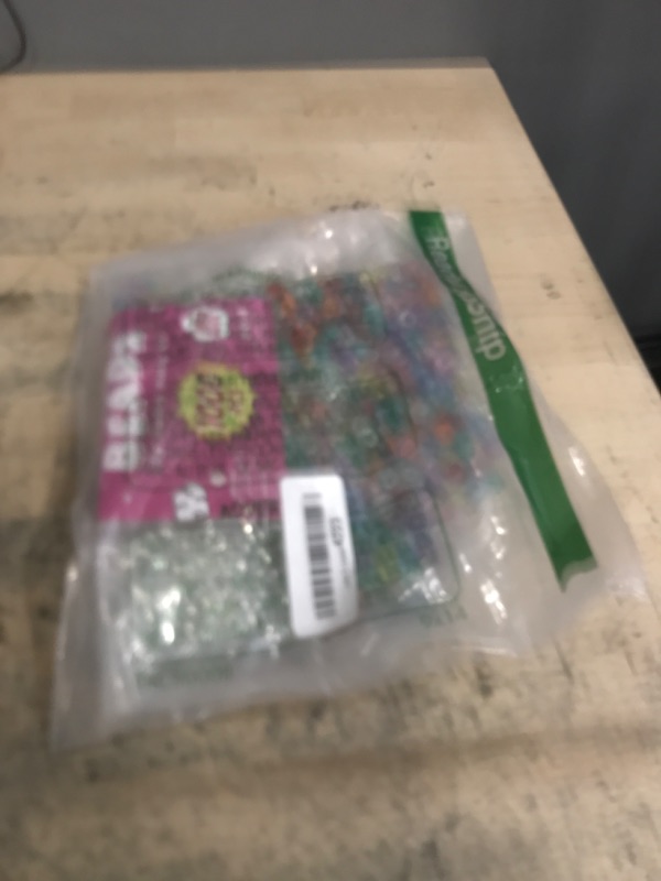 Photo 1 of 1000+pcs Glitter Pony Beads Bulk, Acrylic 9mm Large Plastic Bead for Bracelets Big Hole Hair Braids Crafts DIY Projects