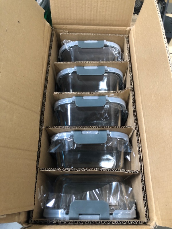 Photo 1 of [5-Pack,36 Oz]Glass Meal Prep Containers 2 Compartments Portion Control with Upgraded Snap Locking Lids Glass Food Storage Containers, Microwave, Oven, Freezer and Dishwasher (4.5 Cups)