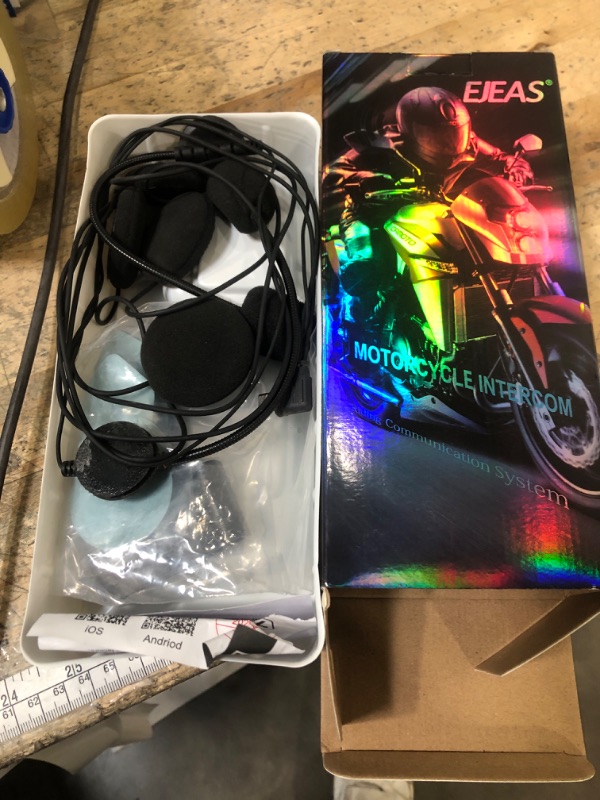 Photo 1 of ***USED** EJEAS V6 Pro Motorcycle Bluetooth Headset, Upgraded 2 Riders Intercom Helmet Communication System with Auto-Answering Call and Noise Reduction for Motorcycling Skiing and Climbing (2 Pack)