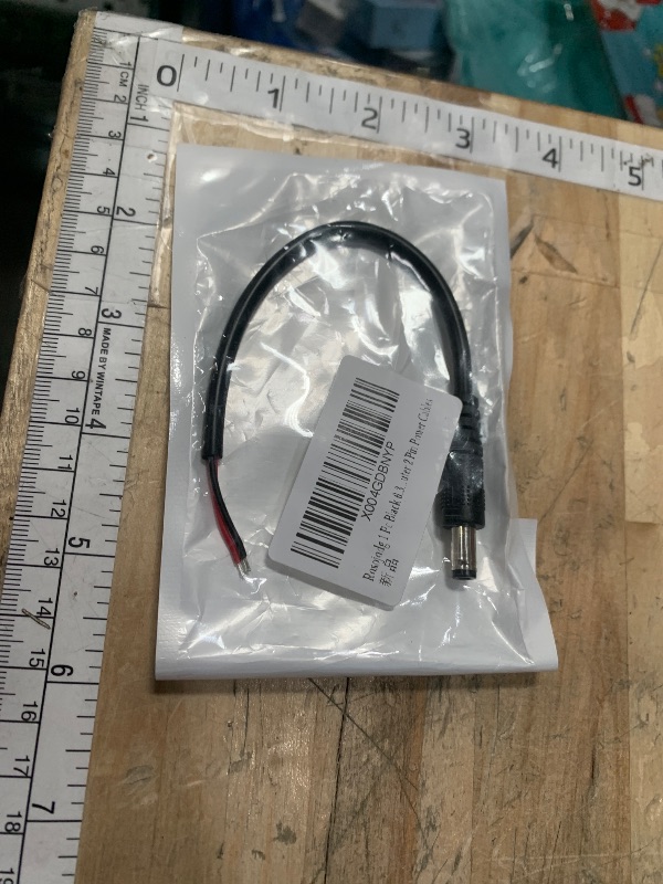 Photo 1 of 1 Pc Black 6.3mmx3.0mm Male Plug to Bare Wire Open End 6.3mm Plug Connector Replacement for Computer 2 Pin Power Cables