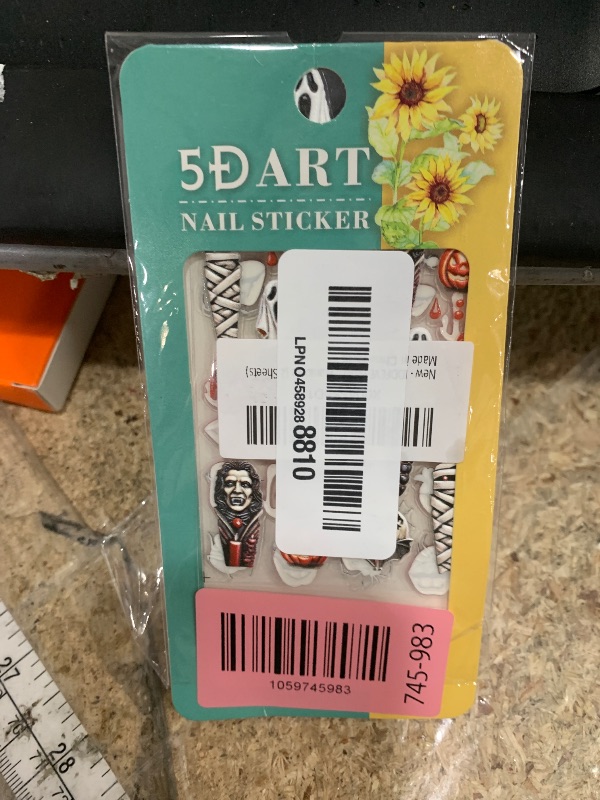 Photo 1 of **MISSING GLUE & TWEEZERS**** IDDFEVE Halloween Vampire Nail Stickers, Embossed Mummy 5D Self-Adhesive Nail Art Decals for DIY Bloody Mouth with Insect Manicure (2 Sheets)