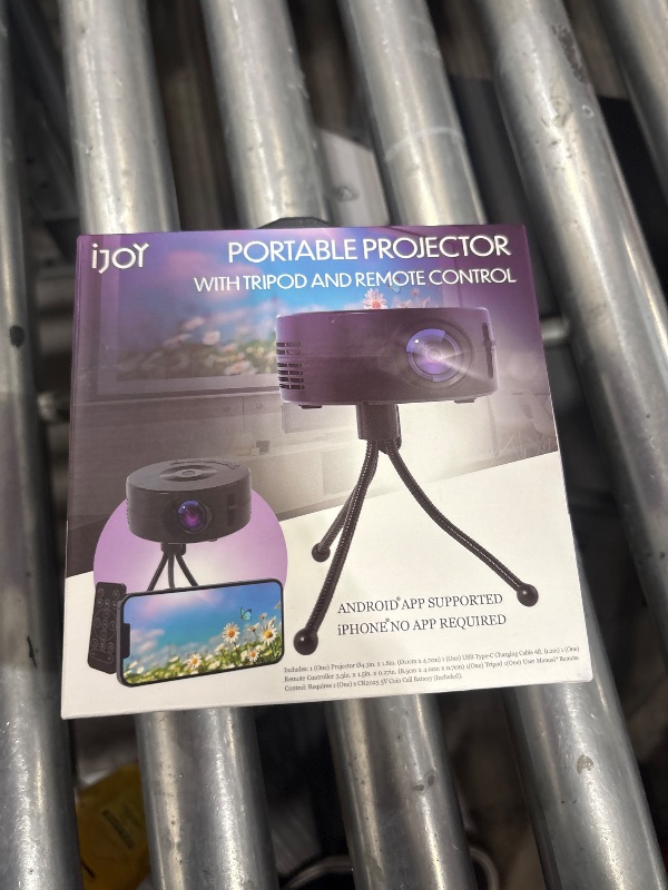 Photo 1 of  Projector for iPhone, ELEPHAS 2024 Upgraded Mini Projector with Tripod & Carry Bag, Full HD 1080P Supported, 200" Display Portable Projector, Compatible with iOS/Android/Windows/TV Stick/HDMI/USB