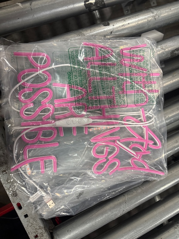 Photo 1 of With God All Things Are Possible Neon Sign Pink God Led Lights for Wall Decor Letter LED Neon Lights Dimmable USB Powered for Room Party Wedding Church Decor