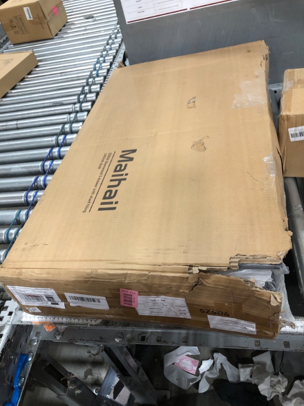 Photo 1 of ??????? Maihail Home Office Desk with Drawers Adjustable Shelves, 59 inch Writing Desk with File Cabinet, Large Computer Desk with Storage, Vintage, Black