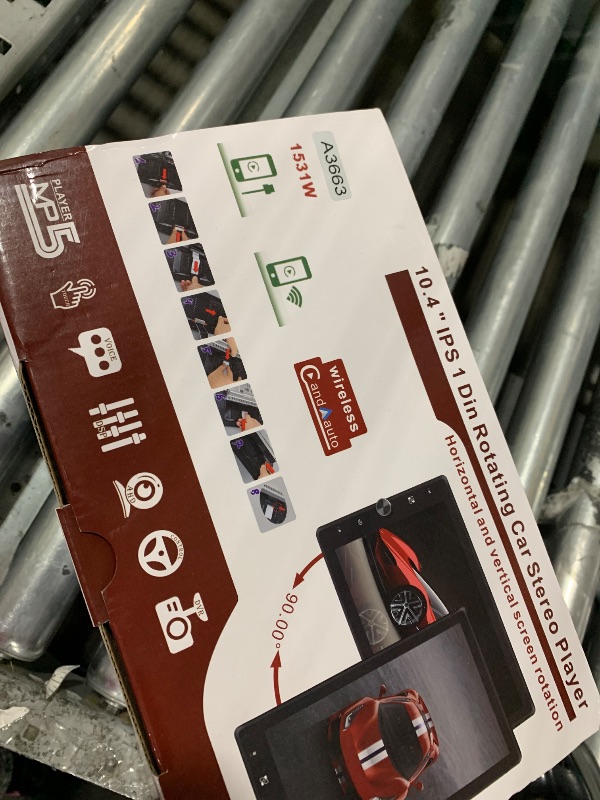 Photo 1 of 10.4" Single Din Touchscreen Car Stereo with Wireless Carplay& Android Auto, Adjustable Car Radio with Bluetooth, Mirror Link, FM Radio, Subwoofer, SWC, Backup Camera