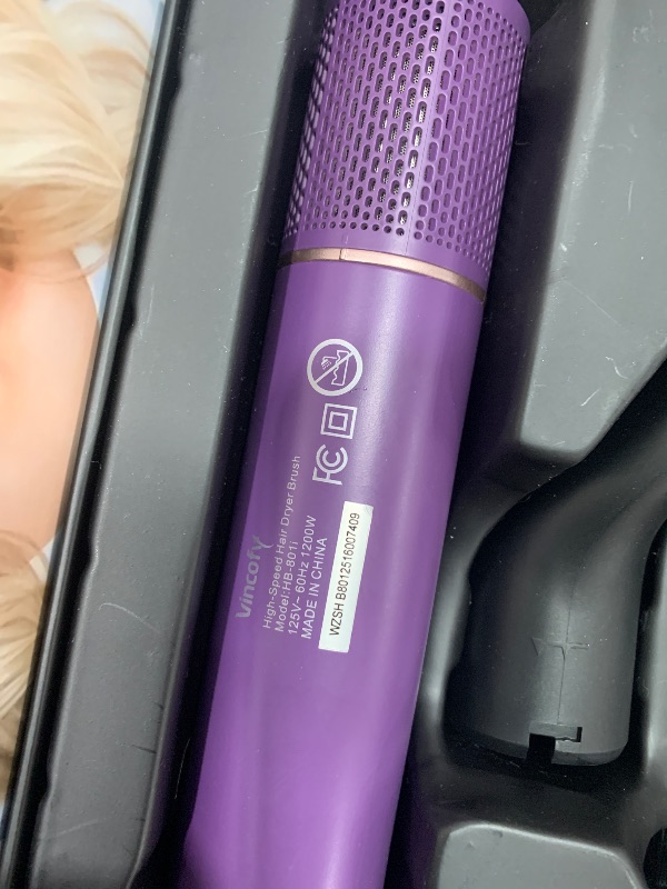 Photo 1 of **** NO FUNCTIONAL******Vincofy 7-in-1 Hair Dryer Brush and Hair Styler Set – Fast Drying, Curling, Straightening & Volumizing – Hot Air Styling Tool with No Heat Damage – for All Hair Types – Lavender